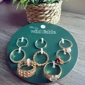 Wild Fable Gold and Red Ring Collection